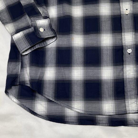 GRAYSON The Hero Shirt Size 4 Large Blue White Plaid Button Long Sleeve Cotton - Picture 3 of 15